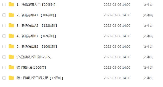 法语零基础教学课程，沪江-新版法语欧标0-B2