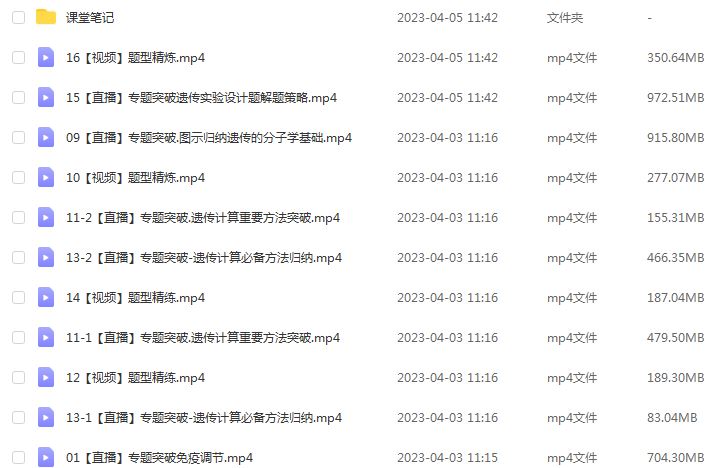 作业帮2023杨雪高三生物a+寒春班23年高考生物二三轮复习网课教程+课堂笔记