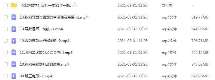 2021年【张刚数学目标一本】教程,8.93G课程百度网盘打包下载,高中数学教学视频