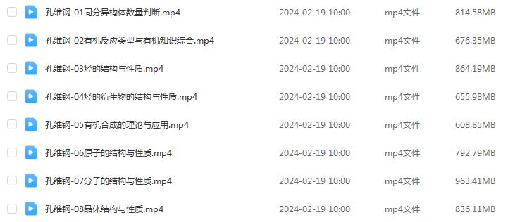 2024孔维刚高三化学寒假班课程24年高考化学二轮复习视频教程