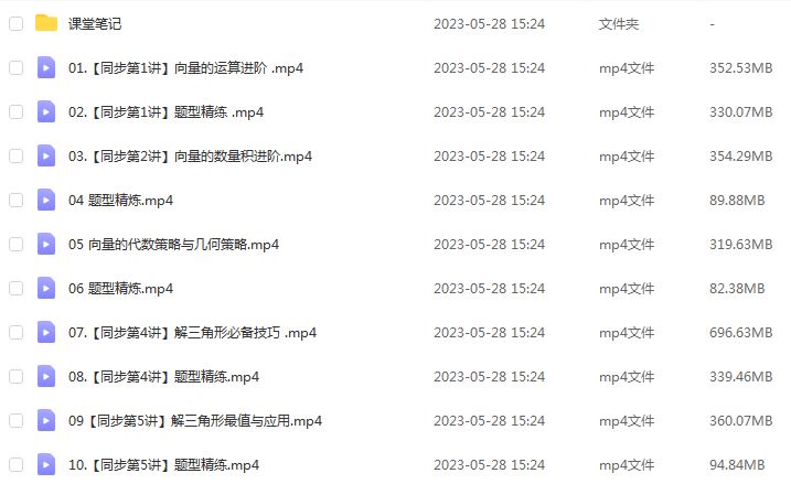 作业帮2023韩佳伟高一数学a+班视频教程+课程笔记（寒假班+春季班）
