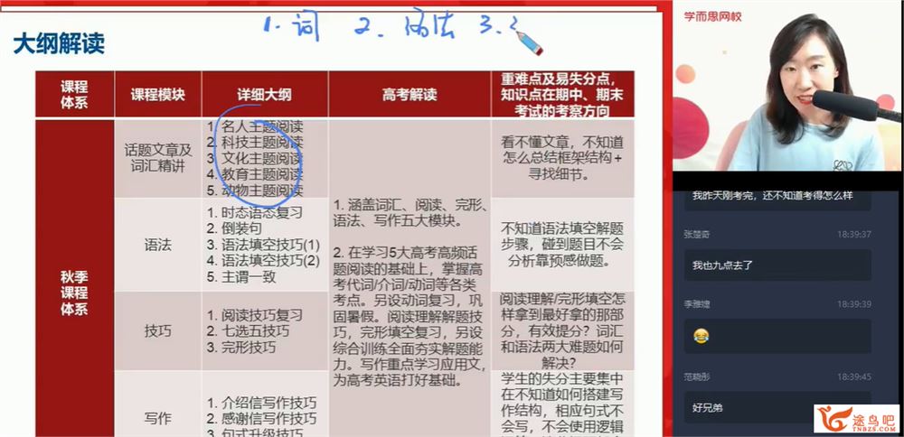 张钦 20秋 高二英语目标985秋季直播班 16讲带讲义完结