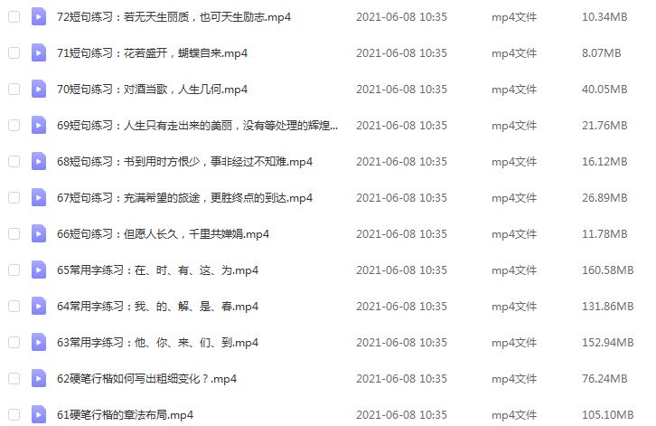 教你写出潇洒好字：硬笔行楷72讲,4.89G课程百度网盘资源打包下载