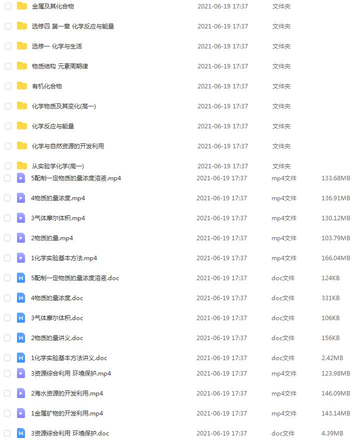 高中化学网课资源分享A1北京四中高一化学教学课程