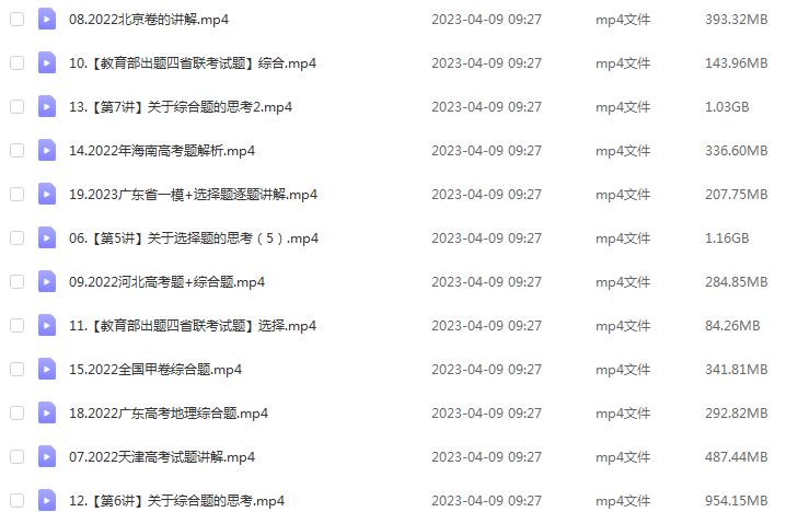 2023张艳平高三地理课程23年高考地理二三轮复习-寒假班+春季班