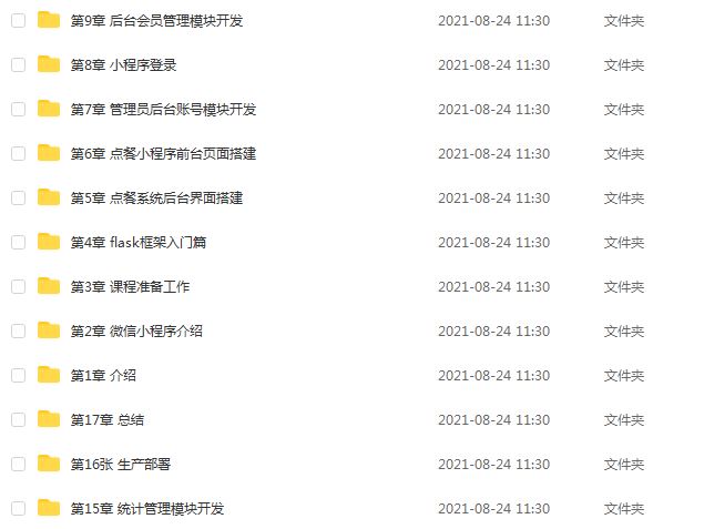 Python flask构建微信小程序订餐系统教程，10G百度网盘资源打包下载
