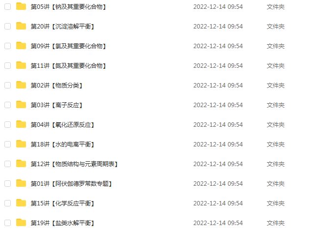 高中化学网课教程2023陈筱高三化学一轮复习视频教程+讲义